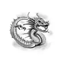 Dragon skeleton tattoo design idea
