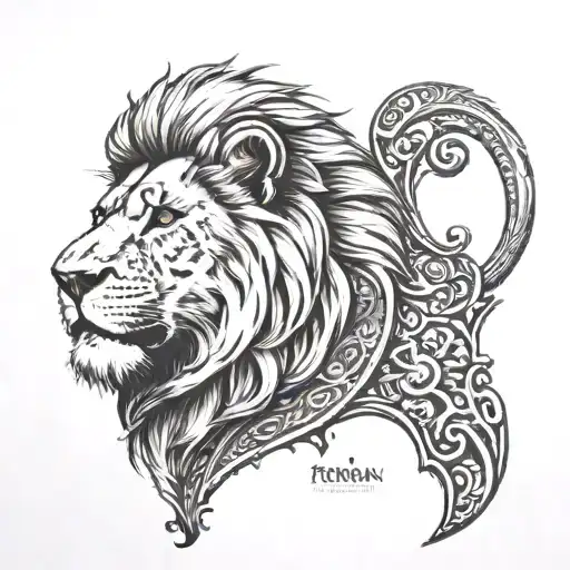 Persian lion king tattoo design idea