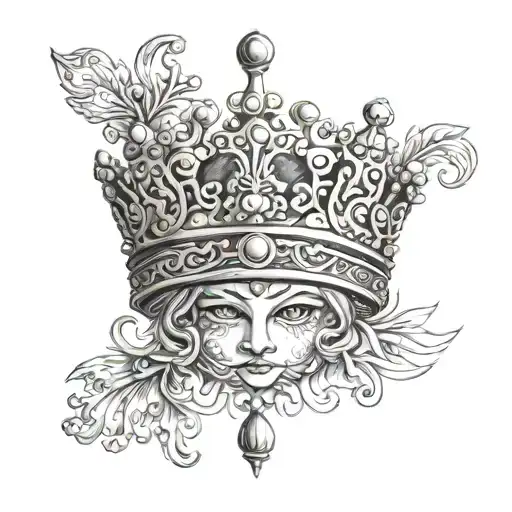 Persian crown  tattoo design idea
