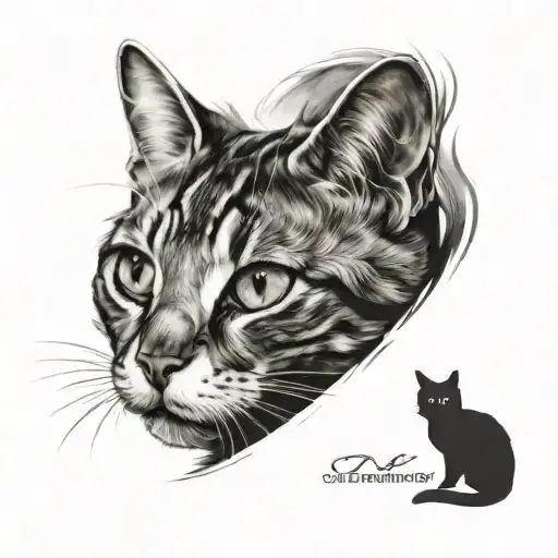 calico cat tattoo design idea