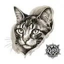calico cat tattoo design idea