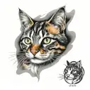 calico cat tattoo design idea