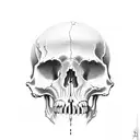 baby angel skull face tattoo design idea