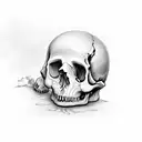 baby angel skull face tattoo design idea