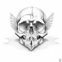 baby angel skull face tattoo design idea
