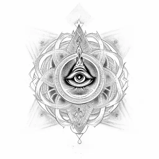 Shivji Trishul with 3rd eye tattoo design idea