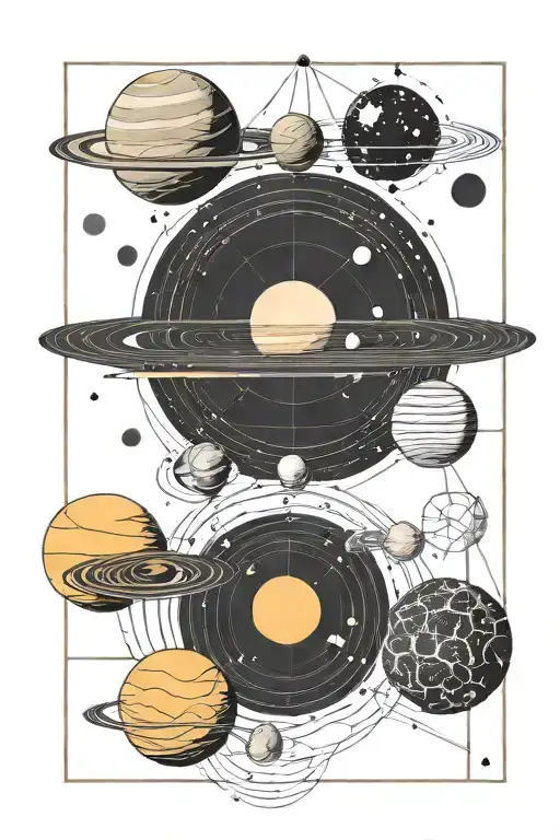 solar system planets tattoo design idea