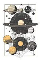 solar system planets tattoo design idea