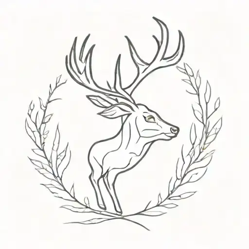deer antlers tattoo design idea