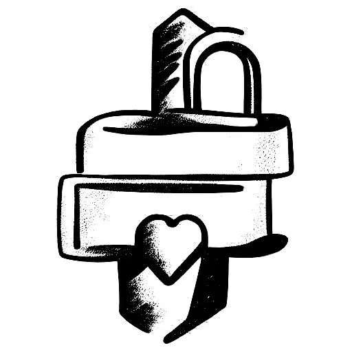 lock and key tattoo design idea