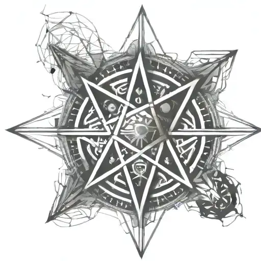 A pentagram in a circle tattoo design idea