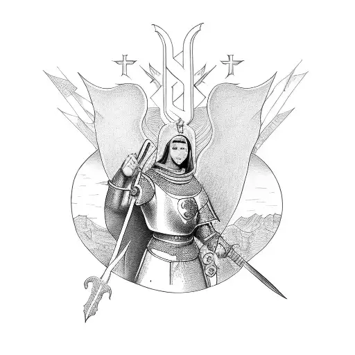joan of arc tattoo design idea