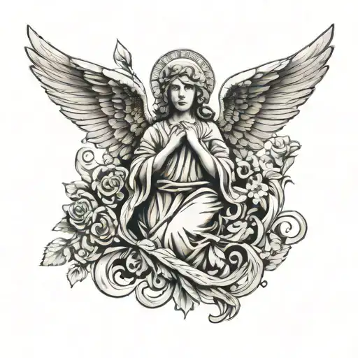 highly realistic tattoo biblical accurate angel tattoo design idea