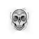 skull made out of crazy squiggly lines tattoo design idea