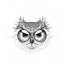 owl with melting eye balls tattoo design idea