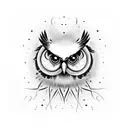 owl with melting eye balls tattoo design idea