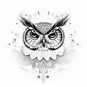 owl with melting eye balls tattoo design idea