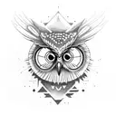 owl with melting eye balls tattoo design idea
