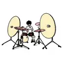 drumstick hitting cymbal tattoo design idea