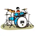 drumstick hitting cymbal tattoo design idea