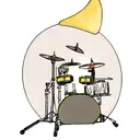 drumstick hitting cymbal tattoo design idea