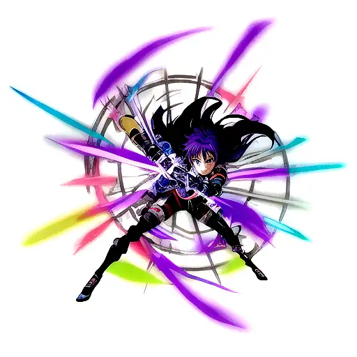 curse mark blue and purple tattoo design idea