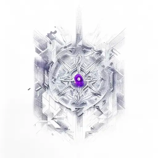 curse mark blue and purple tattoo design idea