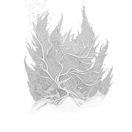 burning bush tattoo design idea