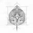 burning bush tattoo design idea