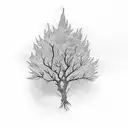 burning bush tattoo design idea