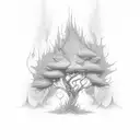 burning bush tattoo design idea