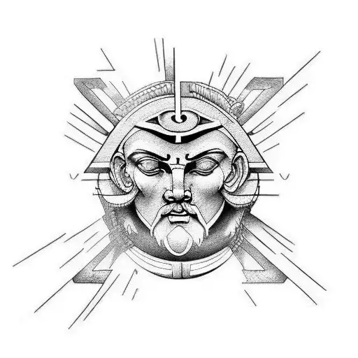 strength and definition with greek mythology  tattoo design idea