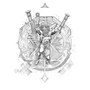 strength and definition with greek mythology  tattoo design idea