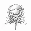 overthink with smoke  tattoo design idea
