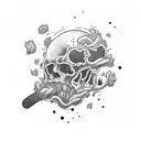 overthink with smoke  tattoo design idea