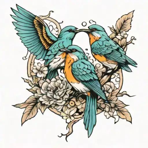 birds tattoo design idea