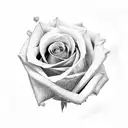 A realistic black and grey rose intertwined with an alien spaceship tattoo design idea