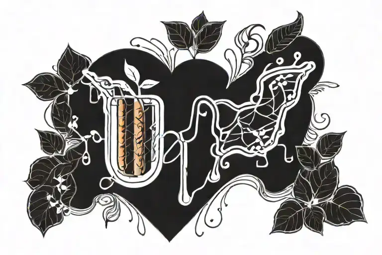 aperol Herz kleeblatt EKG heartbeat line forming tattoo design idea