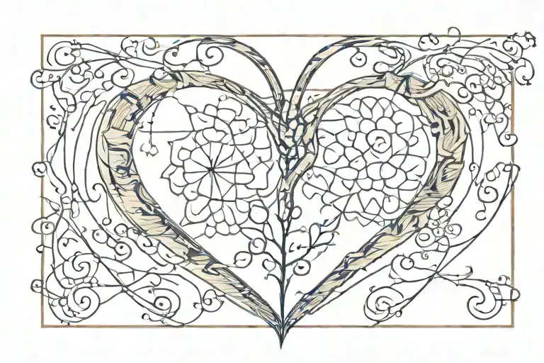 aperol Herz kleeblatt EKG heartbeat line forming tattoo design idea