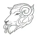 head of a really fluffy sheap tattoo design idea