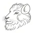 head of a really fluffy sheap tattoo design idea