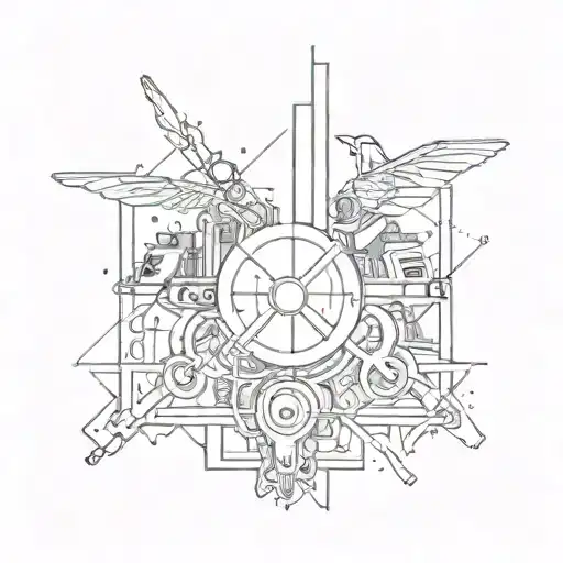 Combine elements from One Direction and Twenty One Pilots into a unique music-themed tattoo design tattoo design idea