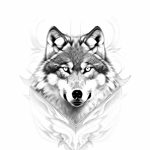 wolf with eagle  tattoo design idea