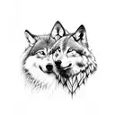wolf and eagle  tattoo design idea