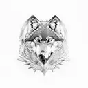 wolf and eagle  tattoo design idea
