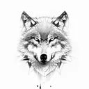 wolf with eagle  tattoo design idea