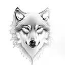 wolf with eagle  tattoo design idea