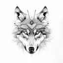 wolf with eagle  tattoo design idea
