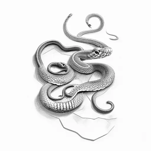 A snake on the collarbone in Roman style tattoo design idea