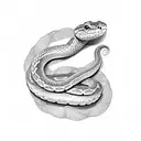 A snake on the collarbone in Roman style tattoo design idea
